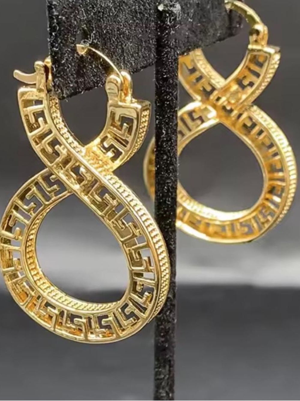 Anthropologie Gold Greek-Inspired Crossover Hoop Earrings